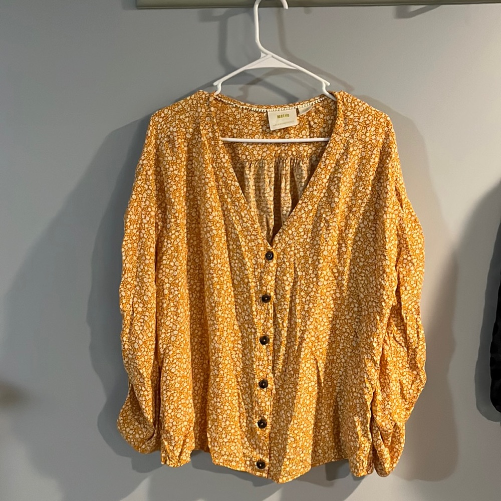Anthropologie Maeve Floral Button-Down